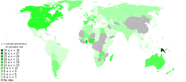 world cannabis use map